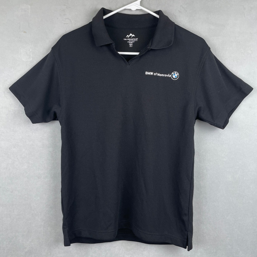 Tri-Mountain Performance Wmns Black BMW of Monrovia Polo Shirt Sporty Techwear S